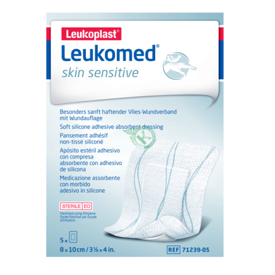 Leukoplast Leukomed Skin Sensitive Medicazione Adesiva 8x10cm 5 Pezzi - Cura Delicata per la Tua Pelle