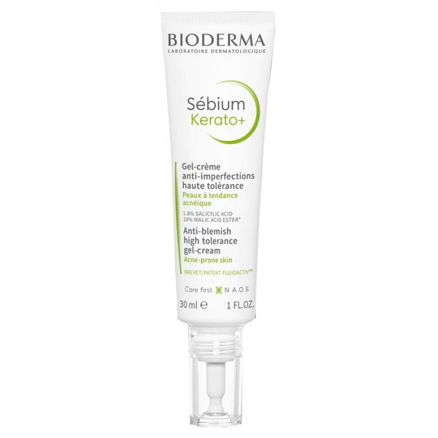 Bioderma Sébium Kerato+ Gel Crema Anti-imperfezioni 30ml - Trattamento Dermatologico per Pelle a Tendenza Acneica