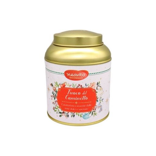 Neavita Infuso Fuoco del Caminetto Caddy Natale Rosso 110g - Infuso di Frutta con Vaniglia e Cannella