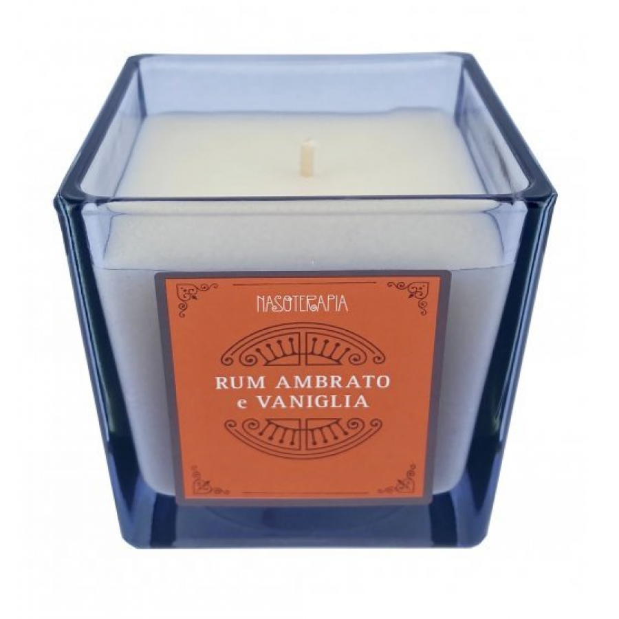 Nasoterapia Candela Rum Ambrato e Vaniglia, 200g, Fragranza Calda e Legnosa, Atmosfere Relax