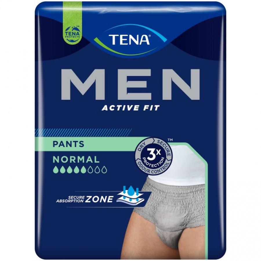 Tena Men Pants Active Fit Normal Taglia S/M 8 Pezzi - Mutandine Assorbenti per Uomo con Zona ad Elevata Assorbenza