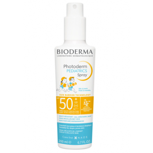 Bioderma Photoderm Pediatrics Spray Solare Viso e Corpo 200ml SPF50+ - Protezione Avanzata per la Pelle Delicata dei Bambini