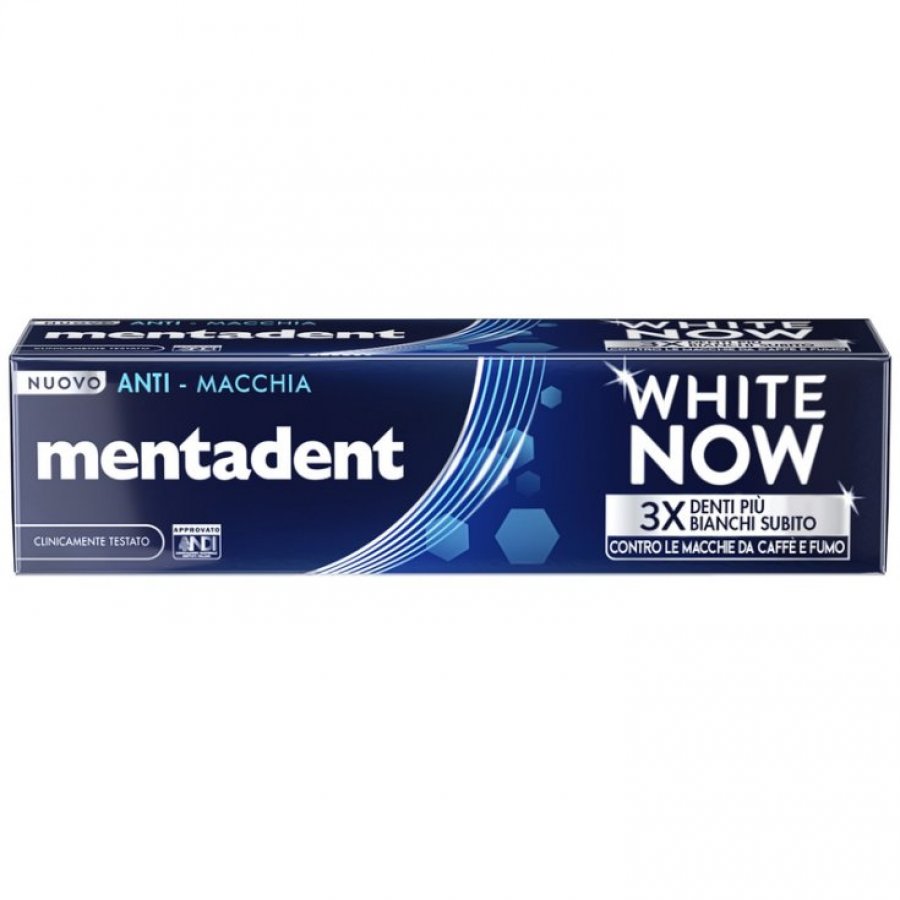 Mentadent Dentifricio White Now 3 X Anti Macchia 75 ml - Sbiancamento Temporaneo