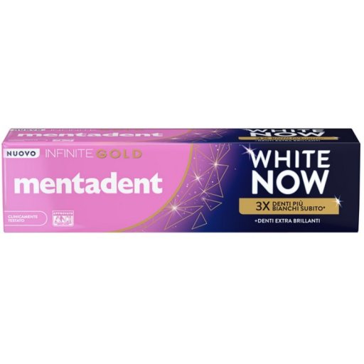 Mentadent Dentifricio White Now Infinite Gold 75 ml - Sbiancante Istantaneo, Freschezza Duratura