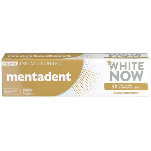 Mentadent Dentifricio White Now Instant Correct 75ml - Dentifricio Sbiancante 3x per Denti più Bianchi