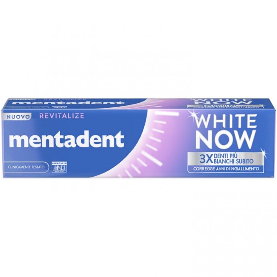 Mentadent Dentifricio White Now Rivitalizzante 75ml - Dentifricio Sbiancante Istantaneo