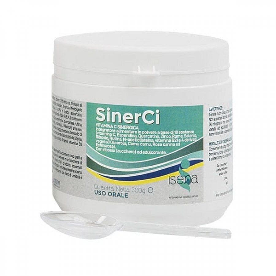 SinerCi Vitamina C Sinergica Polvere Solubile 300g, Integratore Alimentare Antiossidante per il Sistema Immunitario