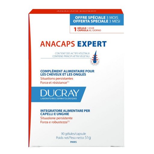 Ducray, Anacaps Expert Capelli e Unghie Caduta Persistente, 90 capsule