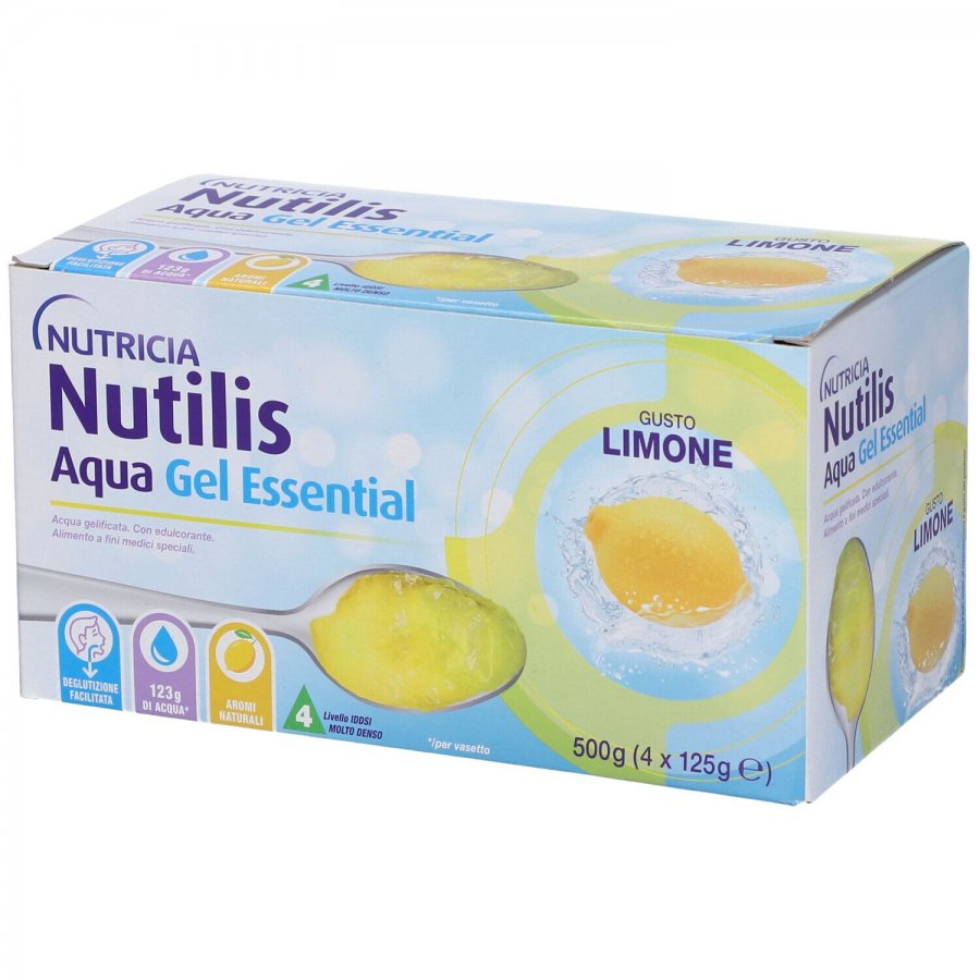 Nutricia Nutilis Acqua Gel Essential Limone 4x125g - Alimento per disfagia