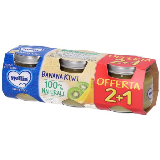 Mellin Omogeneizzato Banana e Kiwi 2+1 x 100g - Alimento per la Prima Infanzia