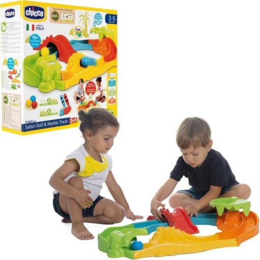 CH Gioco Mini Golf Safari, Chicco, Set Mini Golf Bambini, 11 Pezzi, Plastica Riciclata