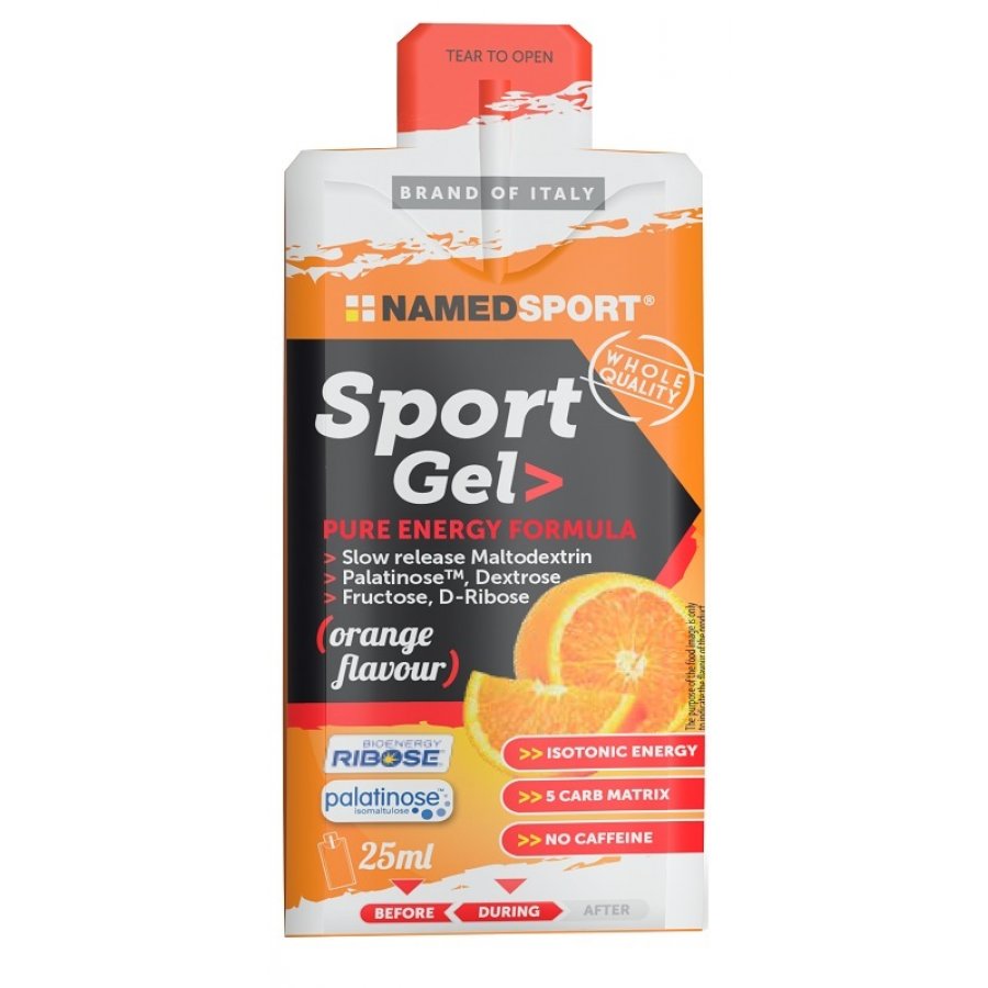 NamedSport Sport Gel Orange 25 ml - Integratore Energetico Carboidrati a Rilascio Differenziato