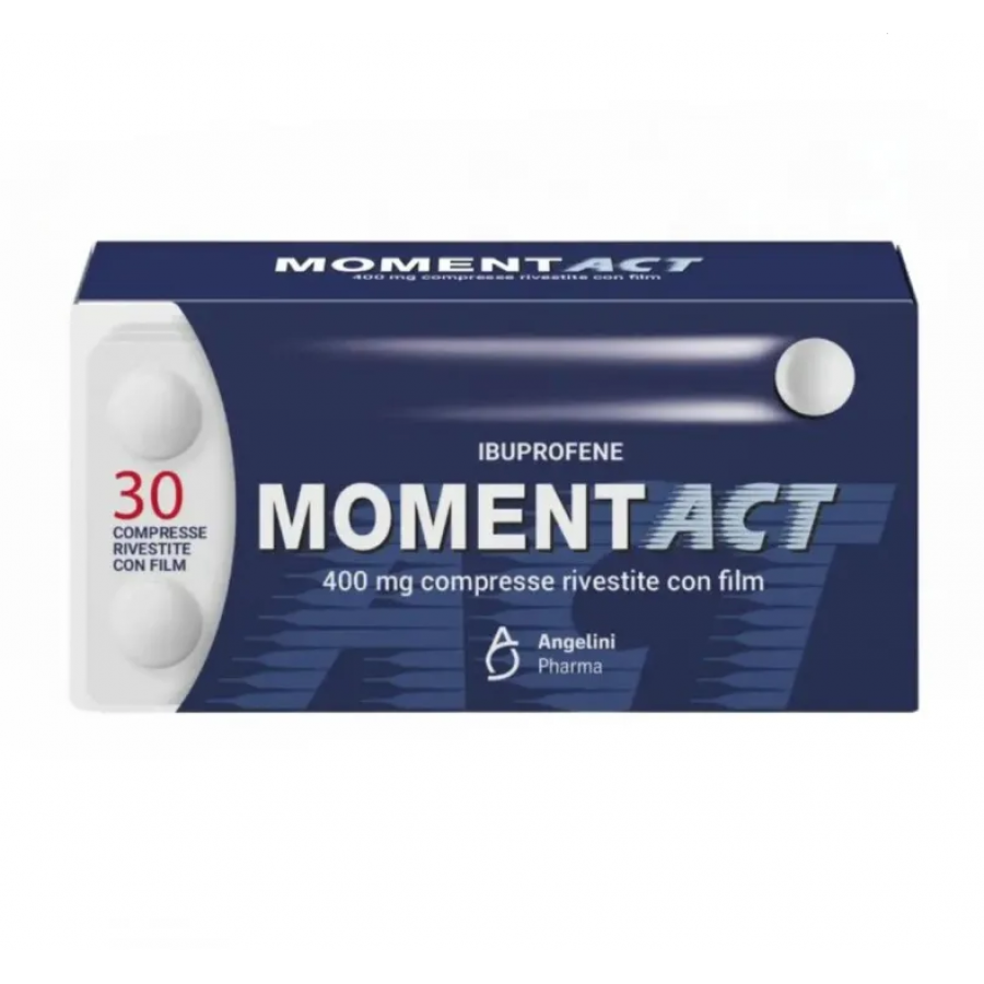 Moment Act - 30 Compresse da 400mg - Analgesico e Antinfiammatorio - Rapido trattamento per il mal di testa forte