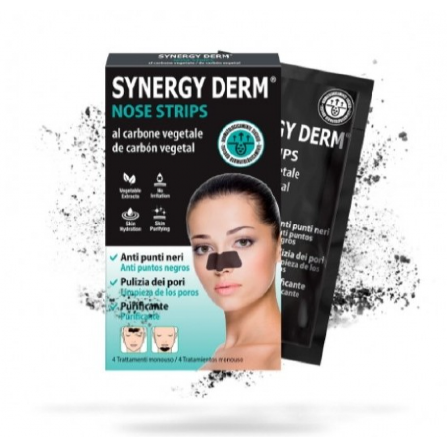 Synergy derm - Nose strips 4 trattamenti carbone vegetale 
