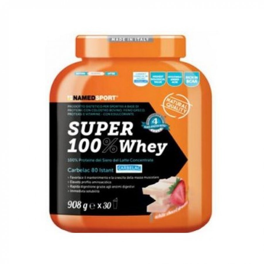 NamedSport Super 100% Whey Proteine al Cioccolato Bianco e Fragola 2kg