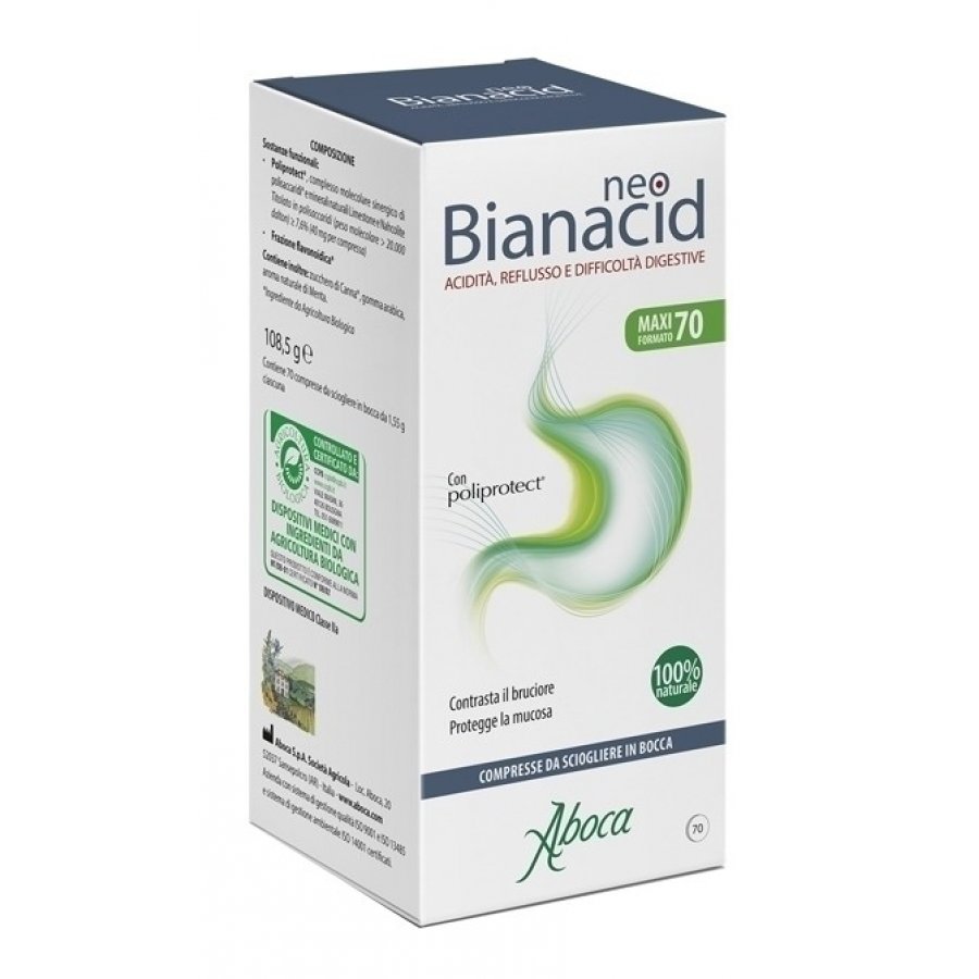 Aboca Neobianacid, 70 compresse masticabili - Soluzione naturale per il benessere digestivo