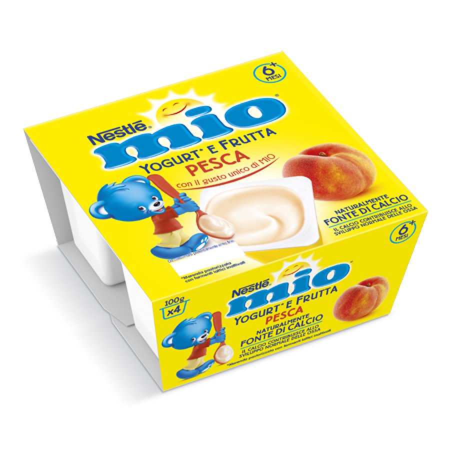 Nestlé Mio Yogurt Frutta Pesca 4x100g - Gustoso Snack per Bambini