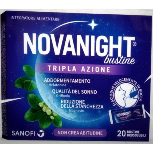 Novanight Tripla Azione per Sonno e Riposo 20 Bustine Orosolubili