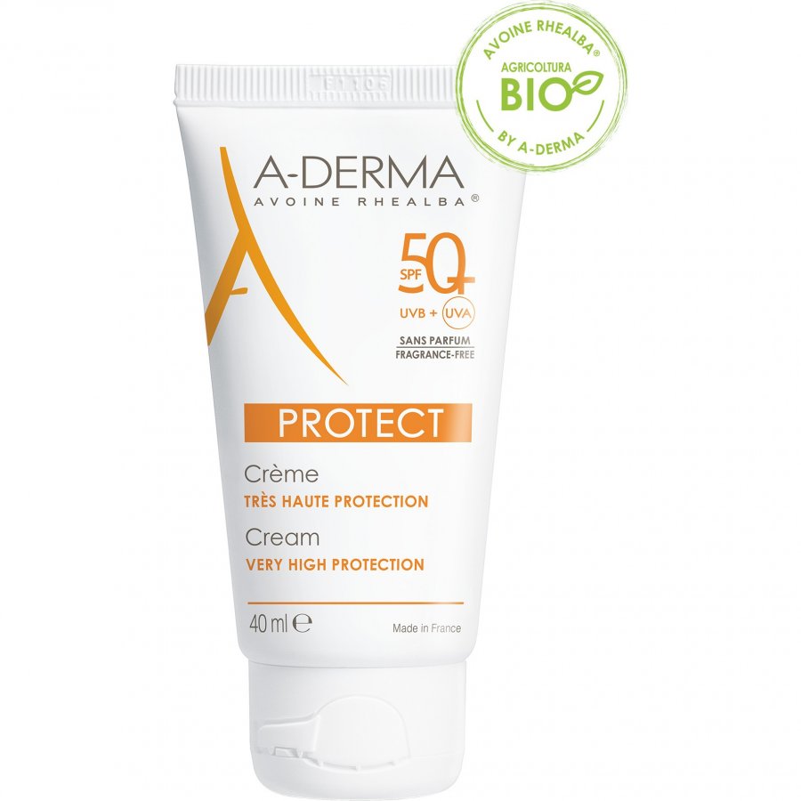 A-Derma Protect Senza Profumo Cream SPF50+ 40ml - Protezione Solare per Pelli Sensibili