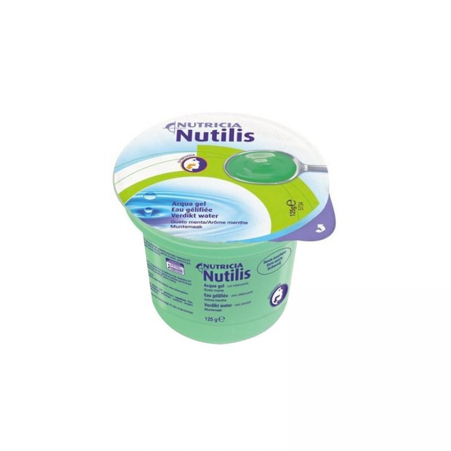 Nutilis Aqua Gusto Menta Nutricia 12x125g - Bevanda Gelatinosa per Disfagia