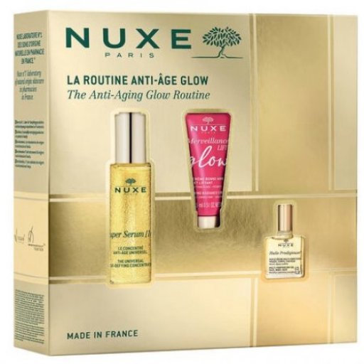 Nuxe Cofanetto Super Serum Glow, 30ml Siero, 15ml Crema Liftante, 10ml Olio Idratante, Antietà, Illuminante, Trattamenti Viso Completi