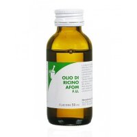 Afom Olio Di Ricino F.U. 50g, Olio Puro di Ricino per Capelli e Pelle, Trattamento Naturale