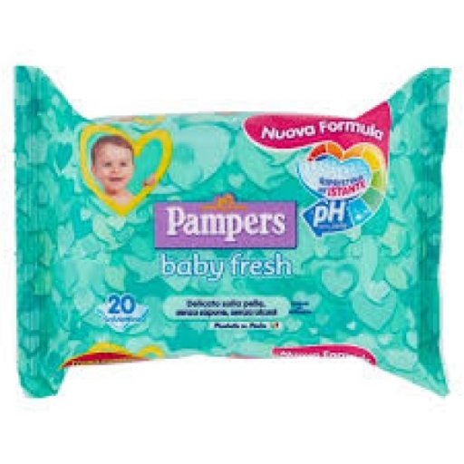 SALVIETTINE UMIDIFICATE PAMPERS BABY FRESH 30% + CONSISTENTE 20 PEZZI