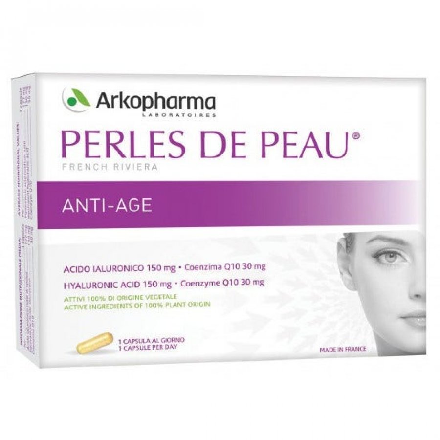 Arkopharma Perles De Peau Acido Ialuronico 30 Compresse - Anti-Age con Coenzima Q10