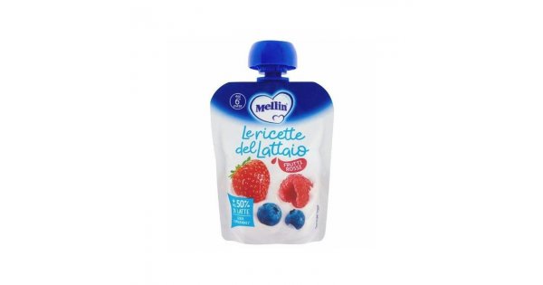 Mellin Pouch Merenda Latte Frutti Rossi 85g - Snack per Bambini 6