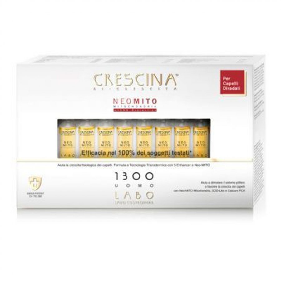 Crescina NeoMito Ricrescita Uomo 1300 – Trattamento Antidiradamento, 20 Fiale