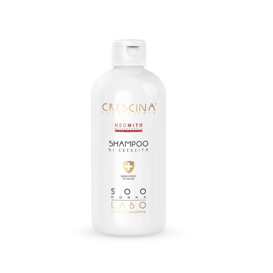 Crescina NeoMito Ricrescita Shampoo Donna – Shampoo per Capelli Radi, 500ml, Trattamento Anticaduta