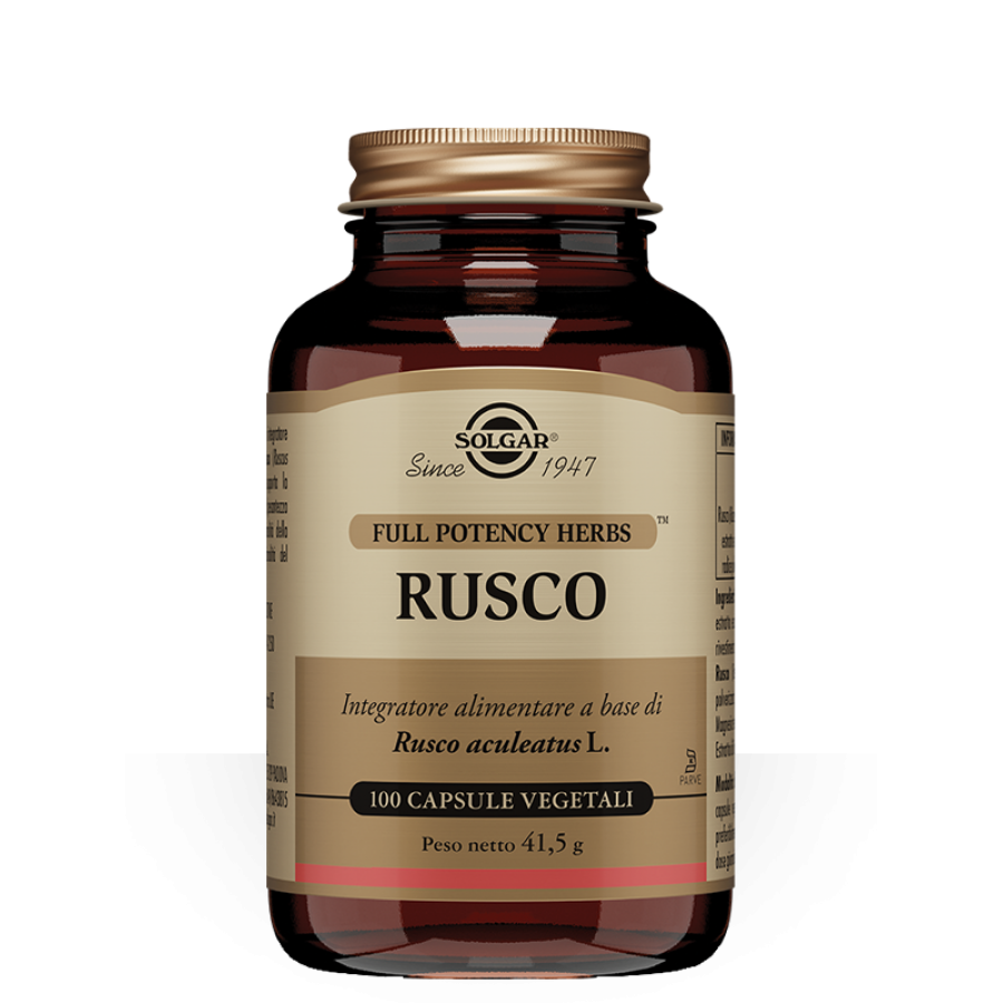 Solgar Rusco 100 Capsule Vegetali - Integratore di Rusco per la Circolazione Venosa