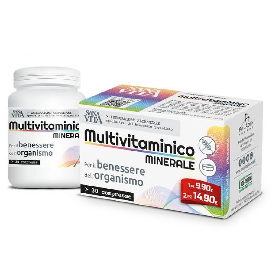 Sanavita Multivitaminico Minerale 30 Compresse - Integratore per Vitamine e Minerali