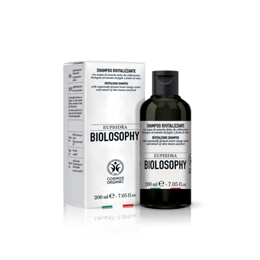 Euphidra Biolosophy Shampoo Rivitalizzante 200ml - Shampoo con Acqua di Arancia Dolce e Estratto di Olivo