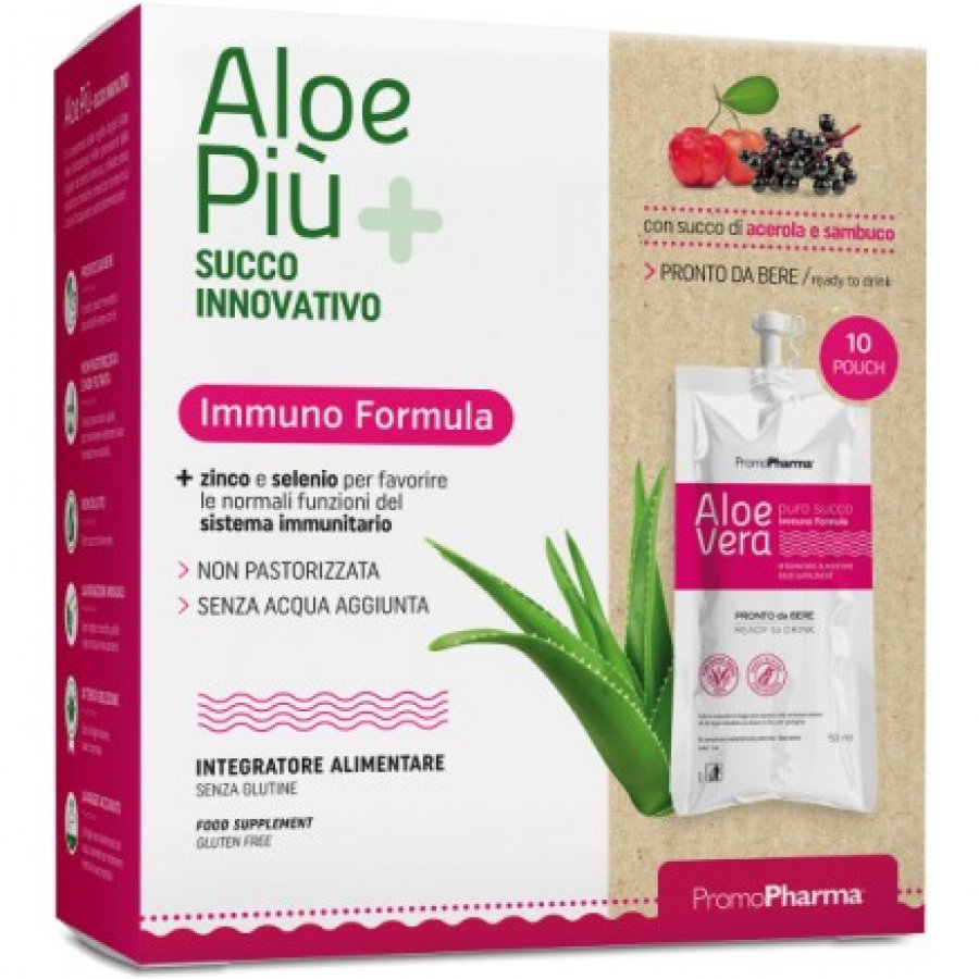 Aloe Più Immuno Formula 10 Stick da 50ml - Integratore per il Sistema Immunitario con Aloe Vera