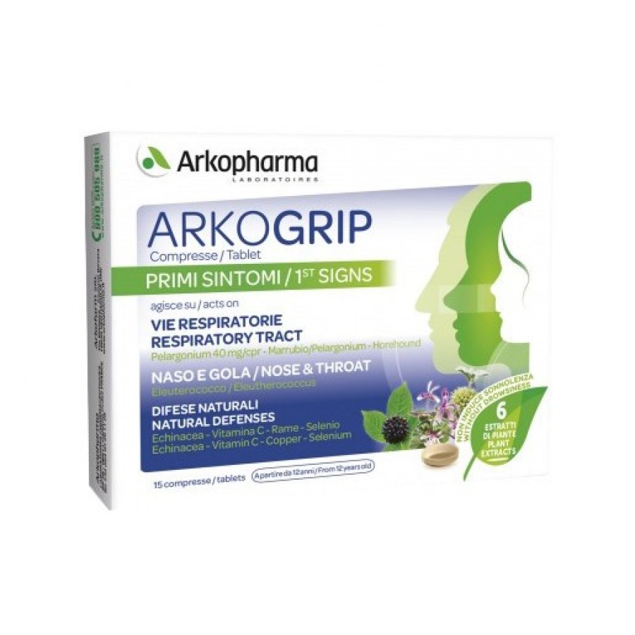 Arkogrip Confezione 15 Compresse - Arkopharma Integratore per le Vie Respiratorie