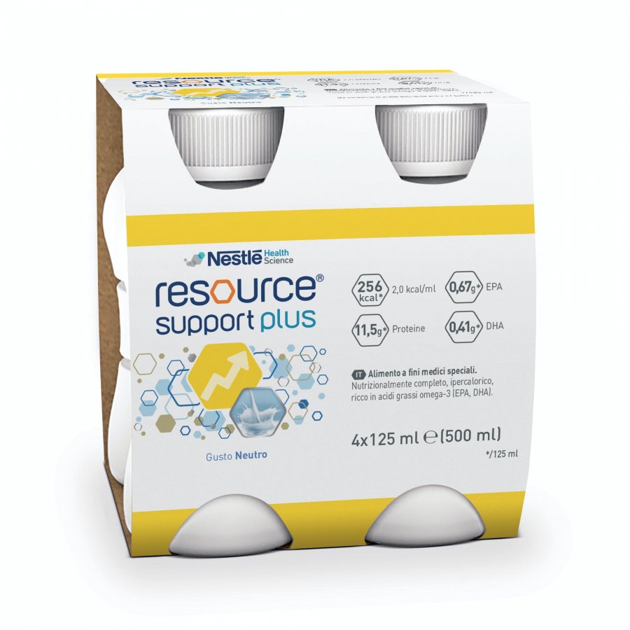 Nestlé - Resource Support Plus Gusto Neutro 4x125ml - Integratore Alimentare per Supporto Nutrizionale