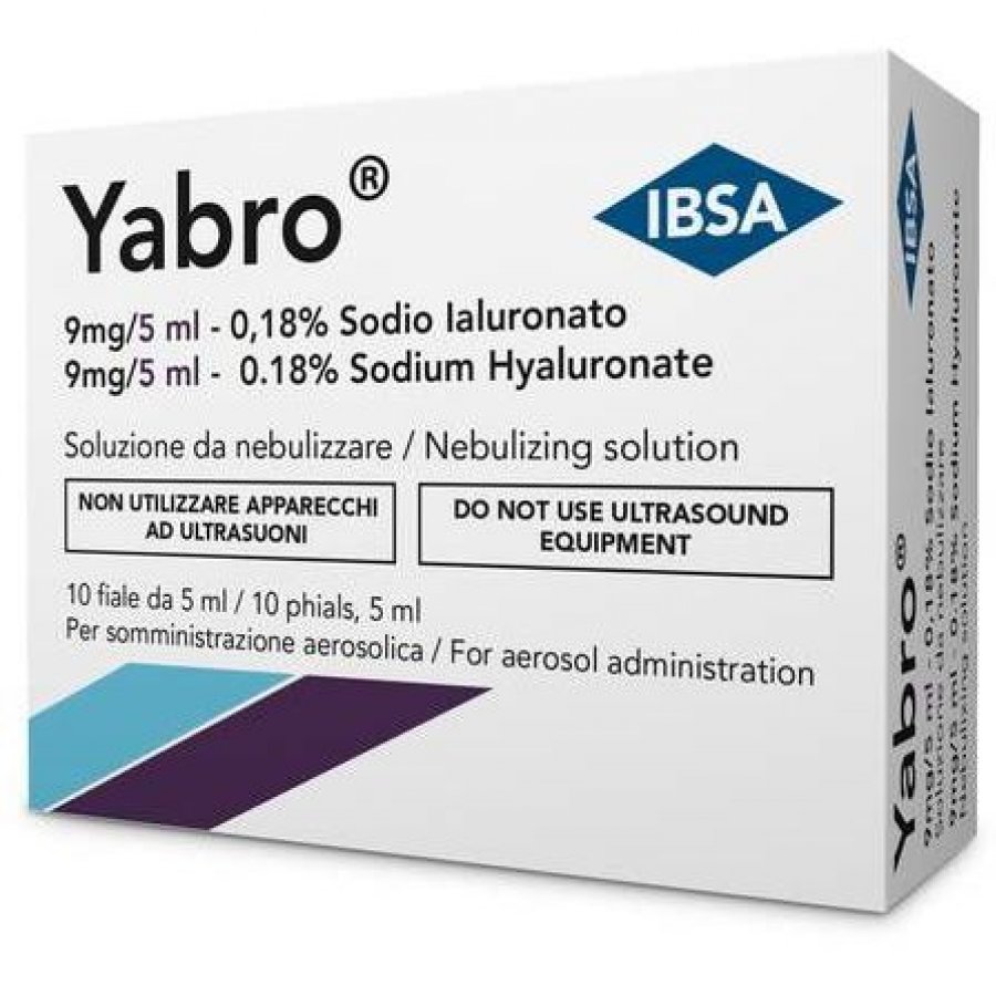 Yabro Aerosol Sodio Ialuronato 0,18% Soluzione da Nebulizzare - 10 Fiale da 5 ml