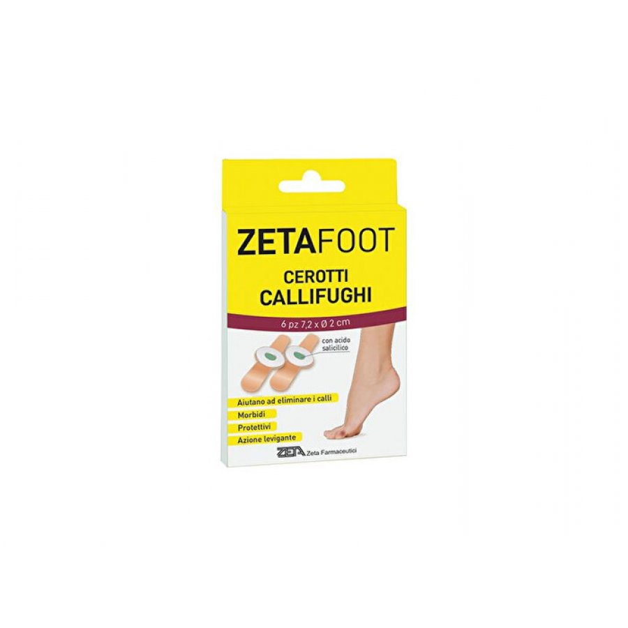 Zeta Foot - Cerotto Callifugo Dischetto Centrale Con Astuccio 6 Pezzi, Rimozione Calli e Callosità