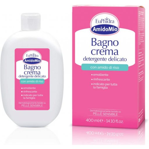 Euphidra AmidoMio - Bagno Crema Detergente Delicato Pelli Sensibili 400ml, Protezione e Cura per la Tua Pelle.