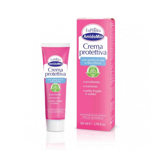 Euphidra AmidoMio Crema Protettiva con Amido di Riso e Filtro Fisico - Emolliente, Nutriente per Pelle Fragile - 50ml