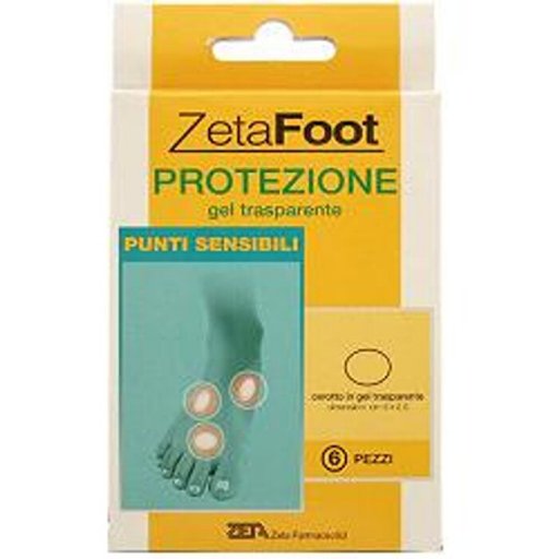 Zeta Foot - Gel Trasparente Punti Sensibili 6 Pezzi - Protezione e Comfort per i Piedi
