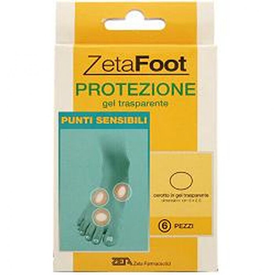 Zeta Foot - Gel Trasparente Punti Sensibili 6 Pezzi - Protezione e Comfort per i Piedi