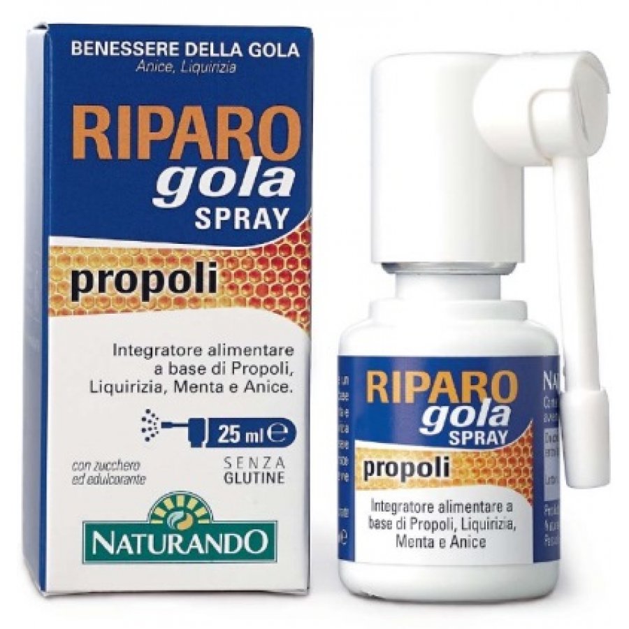 Naturando Riparo Gola Spray - Sollievo Rapido con Menta, Anice e Liquirizia - 25 ml