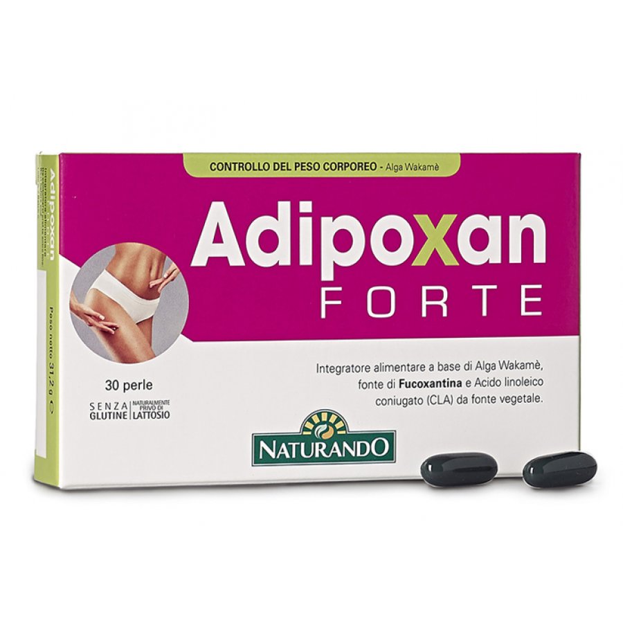 Naturando Adipoxan Forte 30 Perle - Integratore per Controllo del Peso Corporeo con Alghe Wakamè e CLA