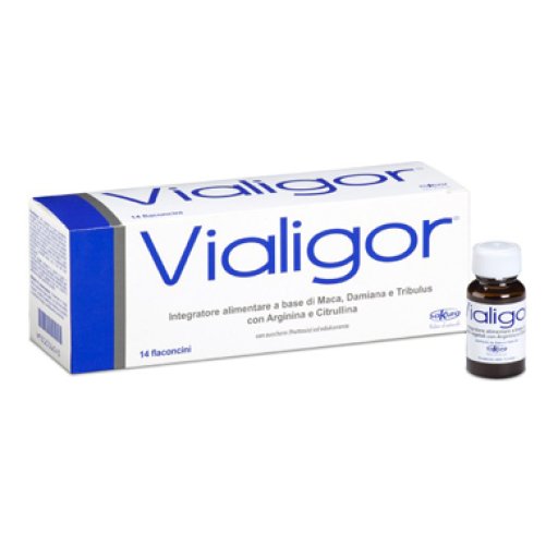 Vialigor Integratore Alimentare, 14 Flaconcini, con Arginina, Citrullina, Maca, Tribulus e Damiana, Tonico Energetico