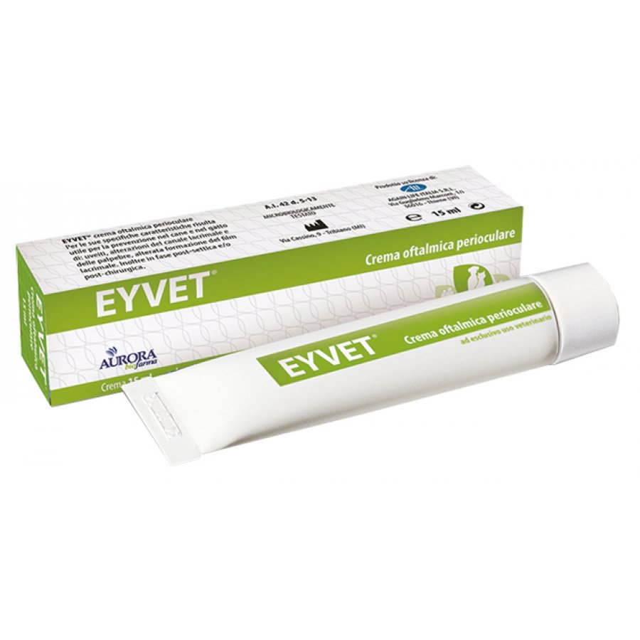 Eyvet Crema Oftalmica Perioculare per Congiuntivite Cane e Gatto 15ml - Trattamento per Infezioni Oculari nei Tuoi Animali Domestici