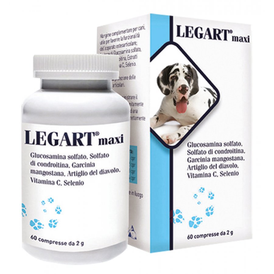 Legart Maxi - Mangime Complementare per Cani - 60 Compresse - Supporto Osteoarticolare