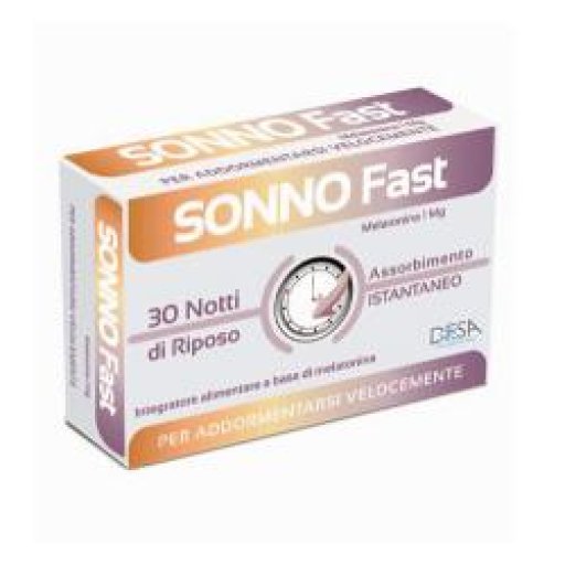 Melatonina Sonno Fast 30 Compresse da 1mg - Integratore Alimentare a Base di Melatonina