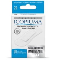 Icopiuma Cerotto Trasparente Grande 20 Pezzi - Cerotto Trasparente per Medicazione, Dispositivo Medico CE